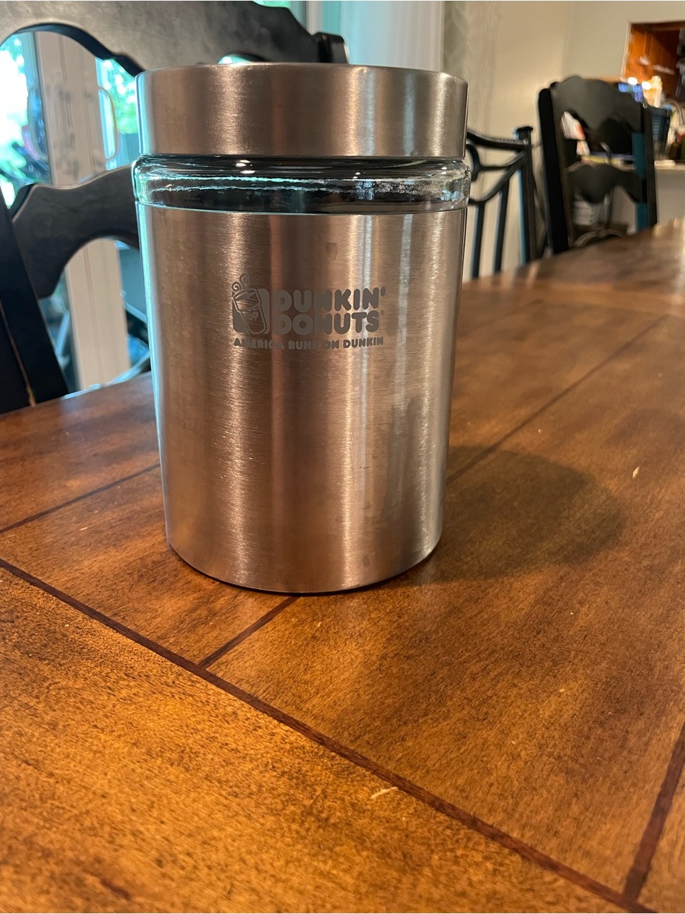 Dunkin' Donuts Stainless Steel Coffee Canister - Silver